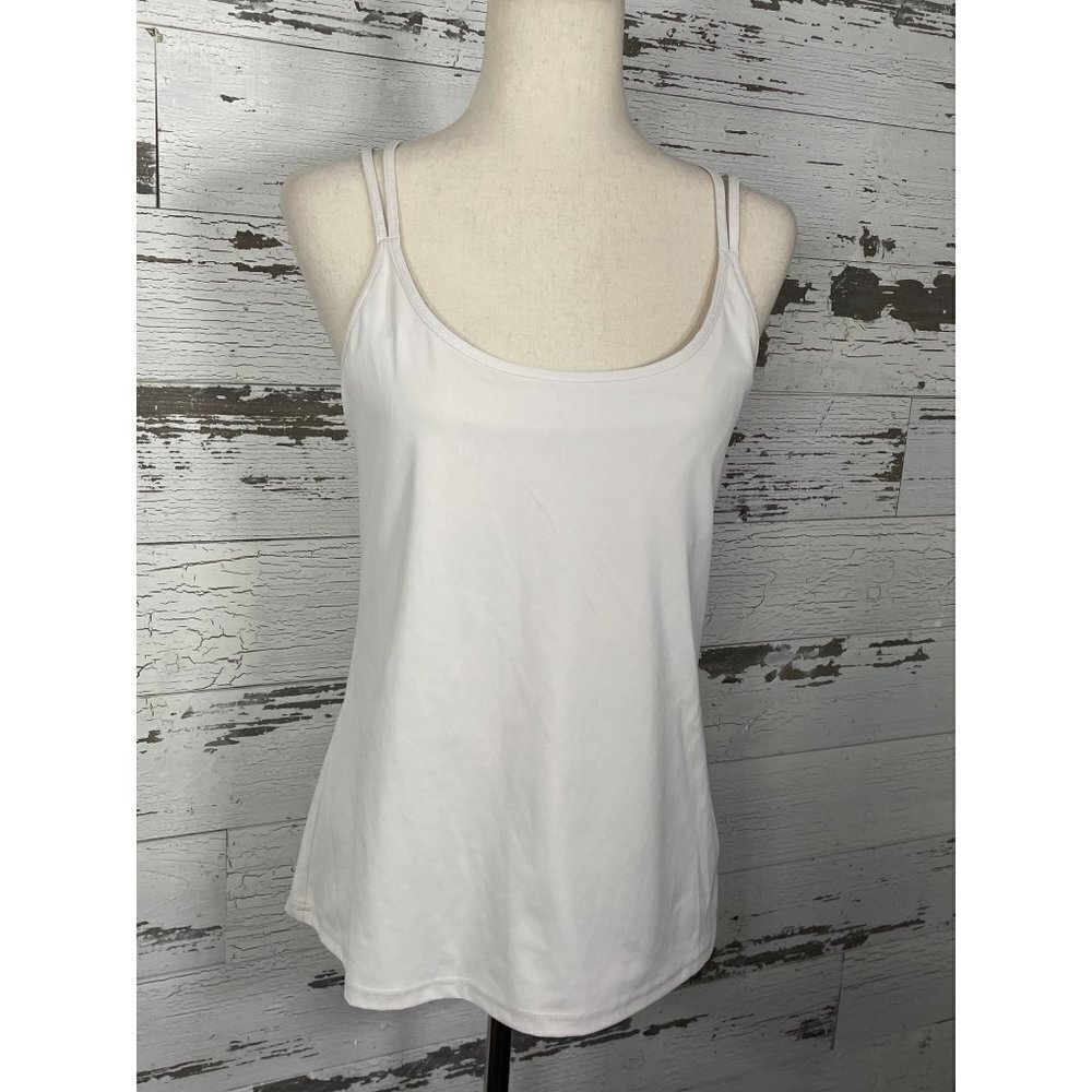 OLD NAVY Active PowerSoft Crossback Tank Top Dove White Large EUC